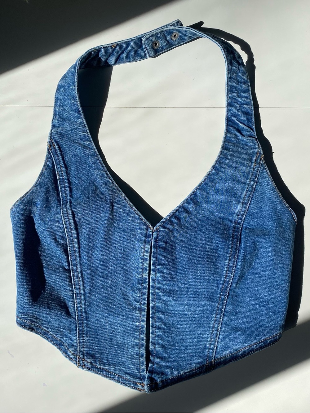 PacSun Blue Denim Crop Top